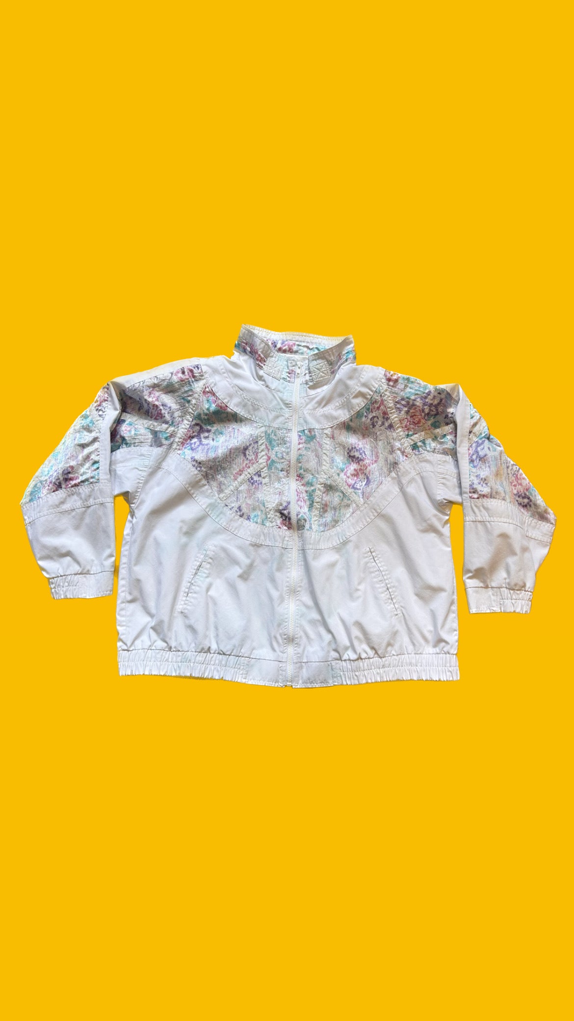 White Floral Windbreaker