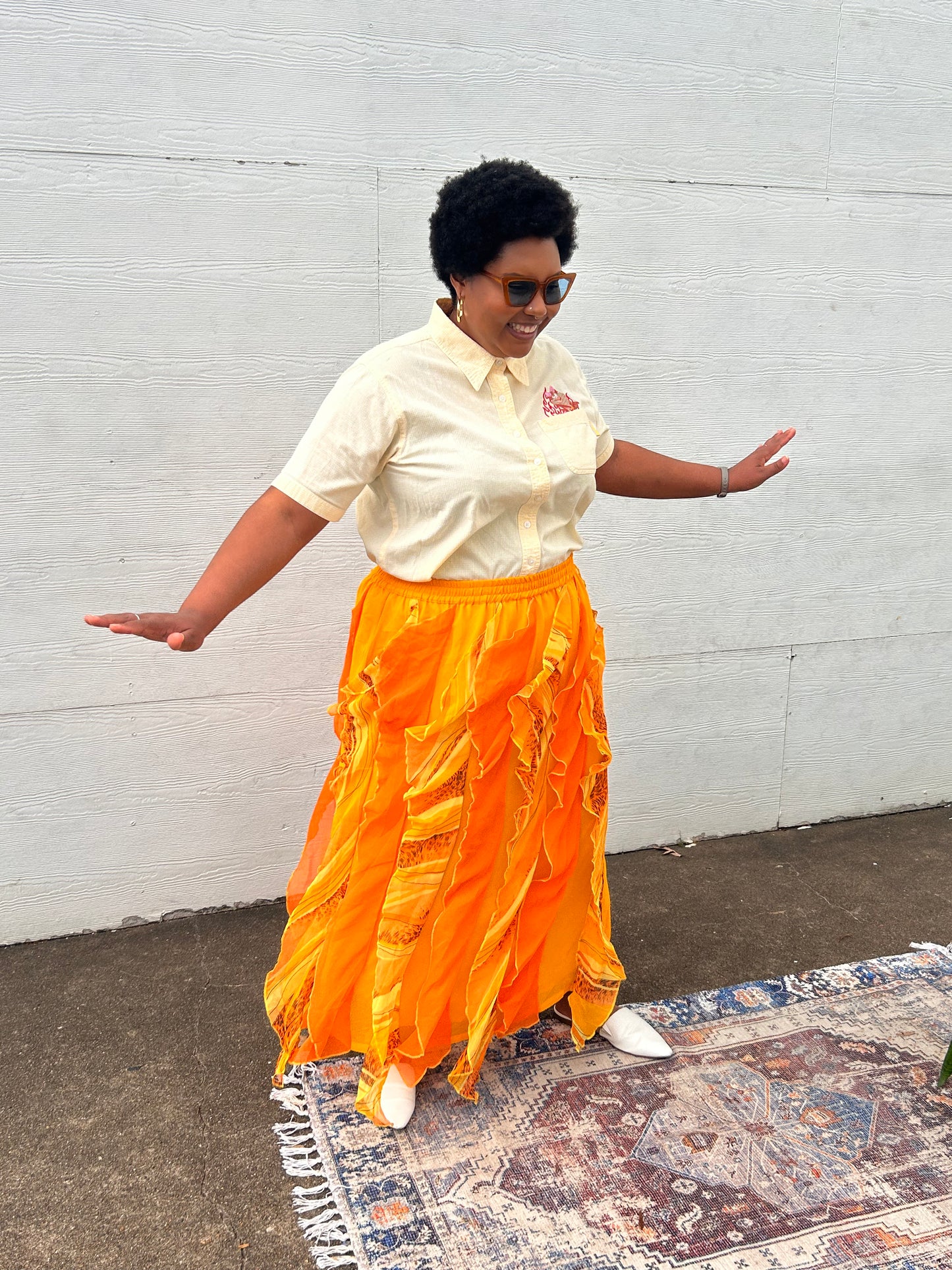 Orange Frilly Skirt