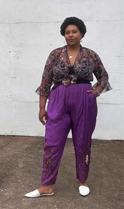 Sheer Purple Paisley Blouse