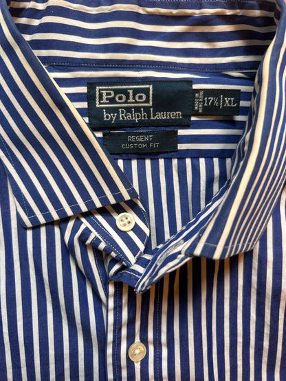 Polo Blue Striped Button Up