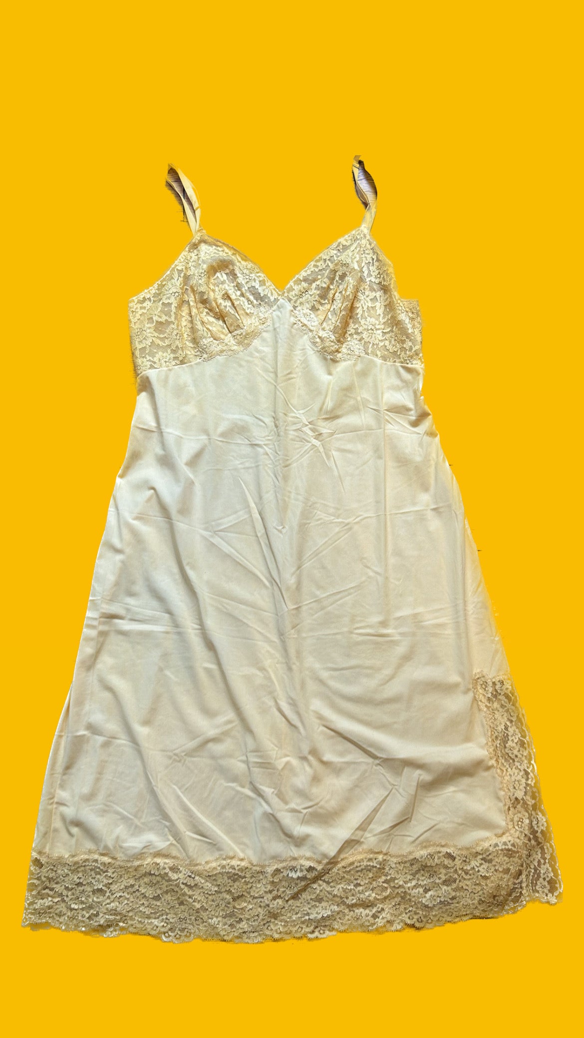 Yellow Lace Slip Dress