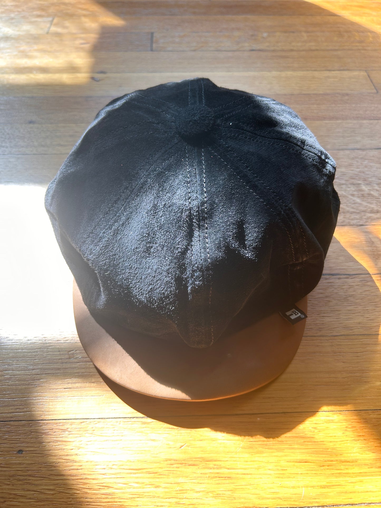 Black Suede Newsboy Cap