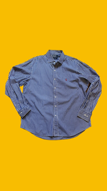 Polo Blue Striped Button Up